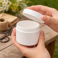8 oz White Jar with Closure (1 Dozen)