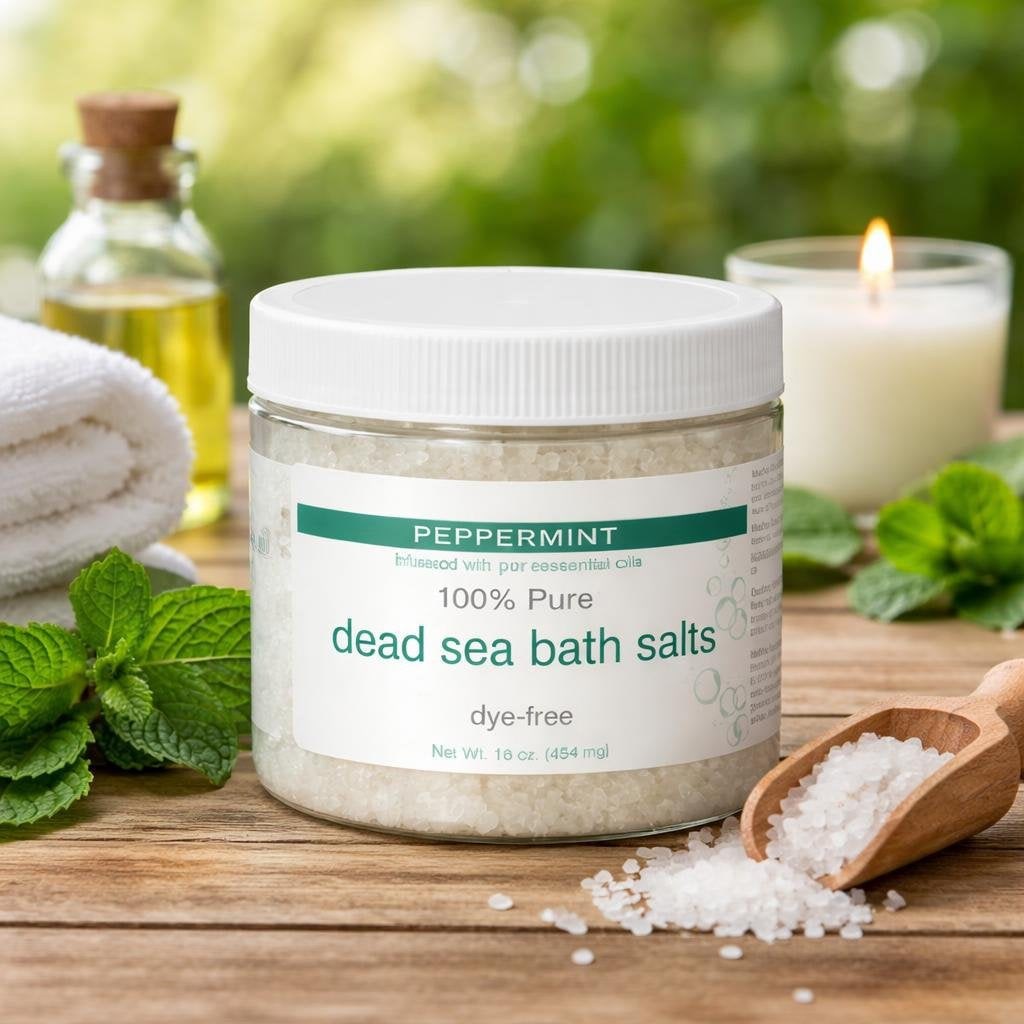 Peppermint Dead Sea Bath Salt (1 Pound)