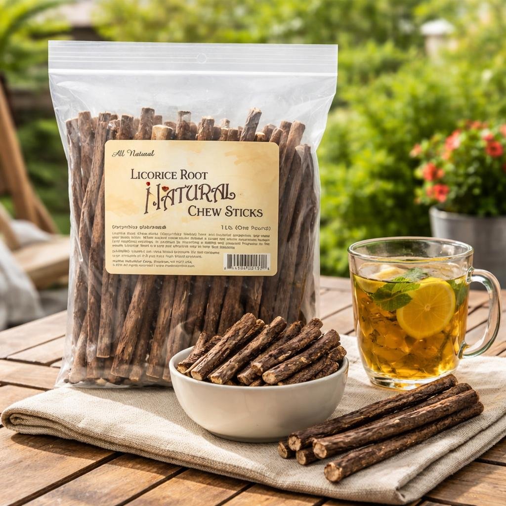 Licorice Root Chew Sticks, Natural (1 Pound)