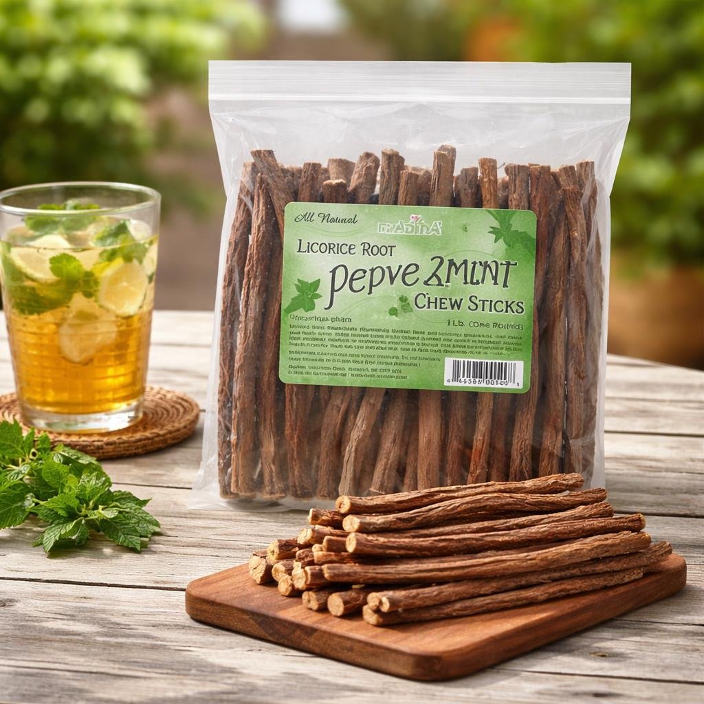 Licorice Root Chew Sticks, Peppermint (1 Pound)
