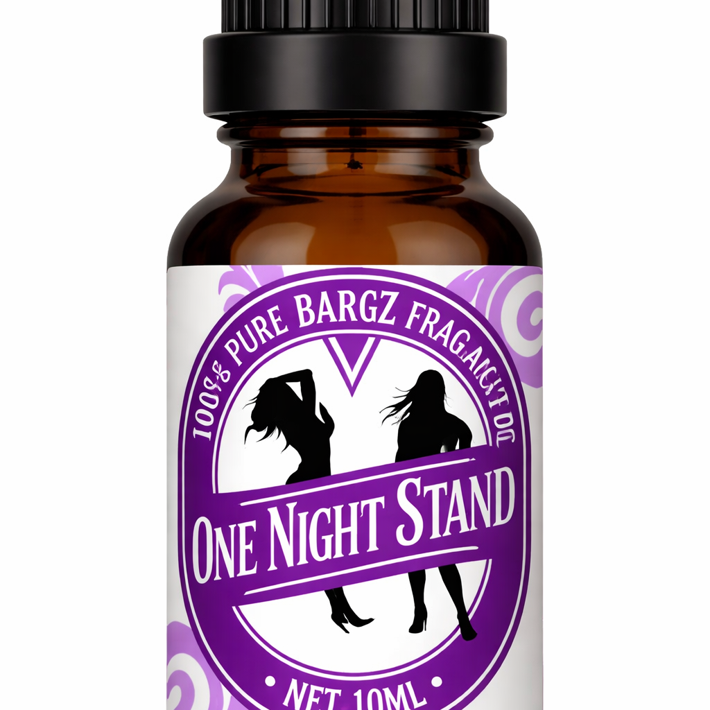 Bargz One Night Stand Perfume Oil with Glass Amber Bottle Organic French Sweet and Musky Fragrance