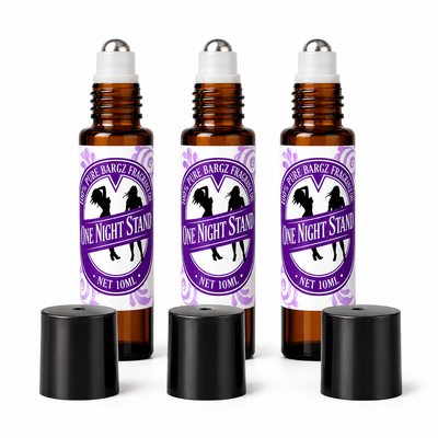 Bargz One Night Stand Perfume Oil with Glass Amber Bottle Organic French Sweet and Musky Fragrance