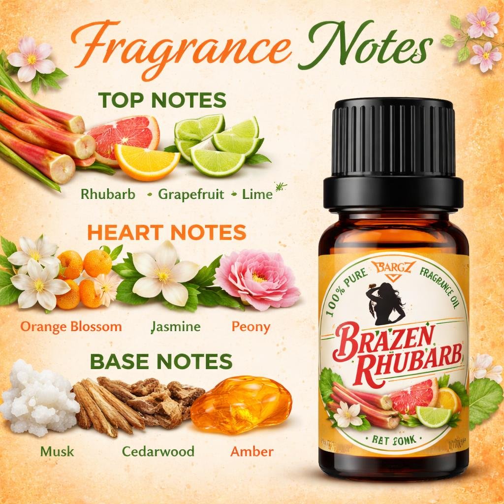 Bargz Brazen Rhubarb Fragrance Oil (Inspired by Hugo Boss Boss Orange (Women's))