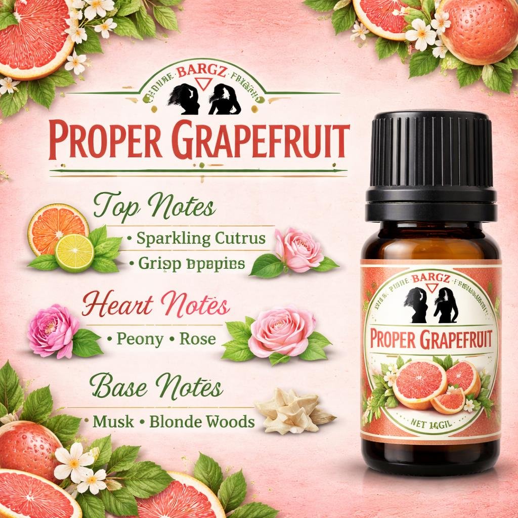 Bargz Proper Grapefruit Fragrance Oil (Inspired by Burberry Summer (various seasonal limited editions by Burberry, most likely the women's flanker))