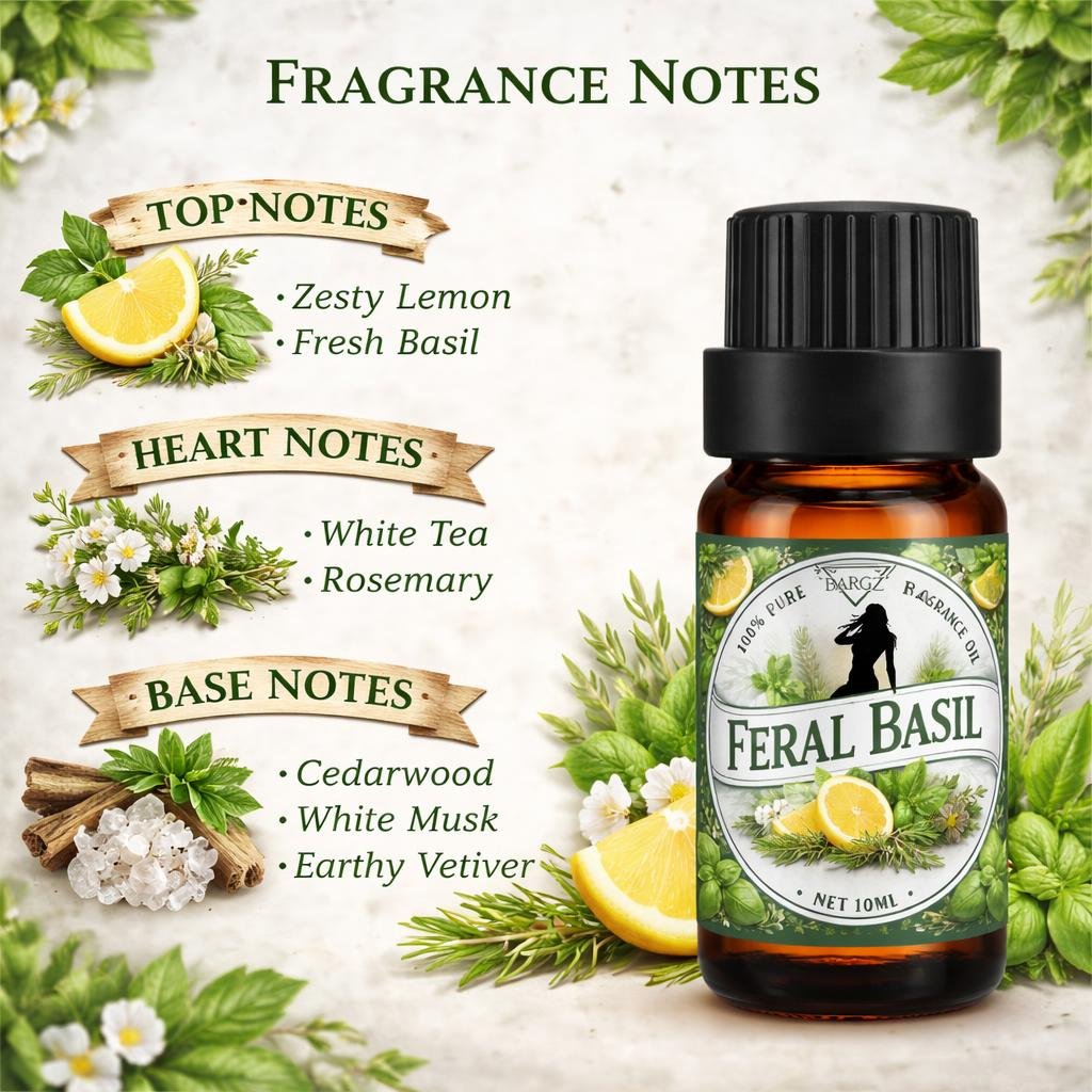 Bargz Feral Basil Fragrance Oil (Inspired by Maison Margiela Replica 'Under the Lemon Trees')