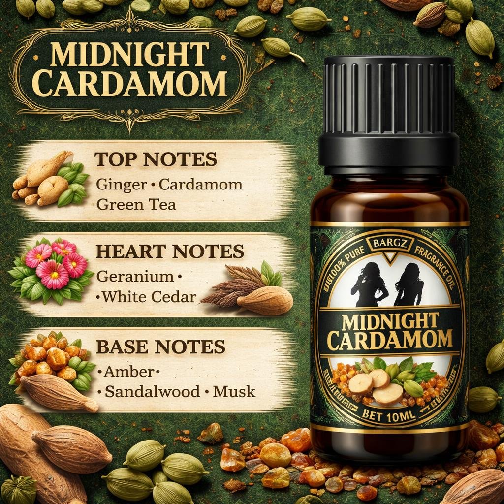 Bargz Midnight Cardamom Fragrance Oil (Inspired by Carolina Herrera 212 VIP Men)
