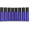 Nylea 10ml Refillable Glass Bottles for Essential Oil Fragrance Perfume - 8 Pack Purple