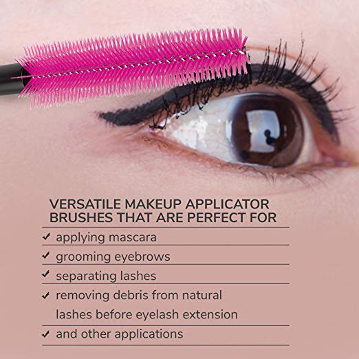 Nylea 120 Pack Disposable Eyelash Curler Brush Set - Mascara Eye Applicator Wand - Eyelash Spoolers Comb Wands Brushes