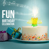 Birthday Cake Flower Candles with Happy Birthday Music Rotating Setup - Yellow