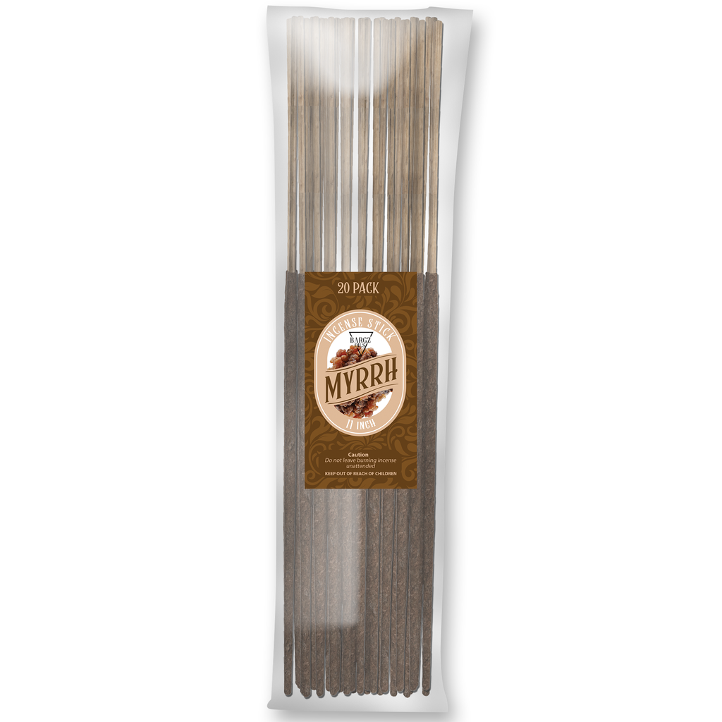 Myrrh Natural Incense Stick [11 inch] Long Lasting Exotic Fragrance Burning Stick - 20 Pack