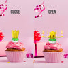 Birthday Cake Flower Candles with Happy Birthday Music Rotating Setup - Yellow