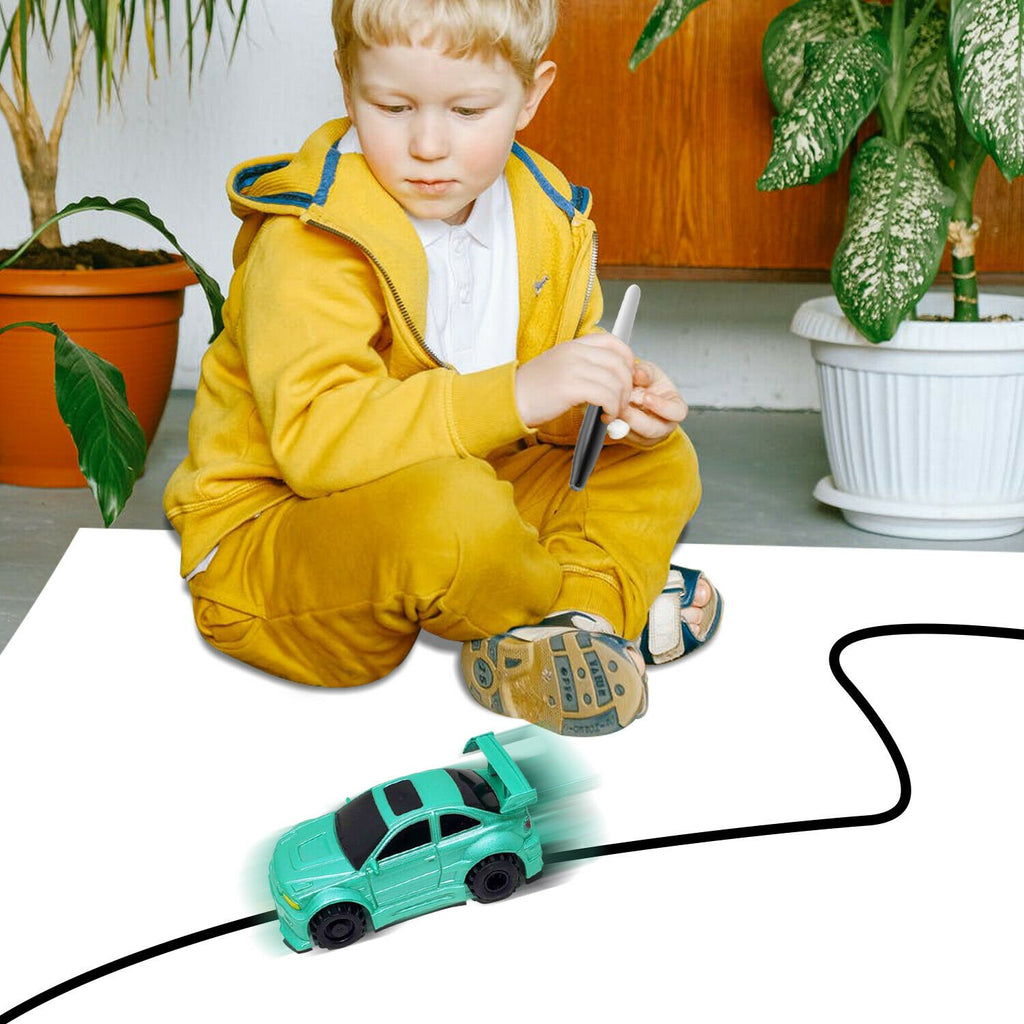 Nylea Magic Inductive Truck [Follows Black Line] Magic Toy Car for Kids & Children - Best MINI Magic Pen Inductive Fangle Kids Bus Tank Follow - 1 PC [Green Car]