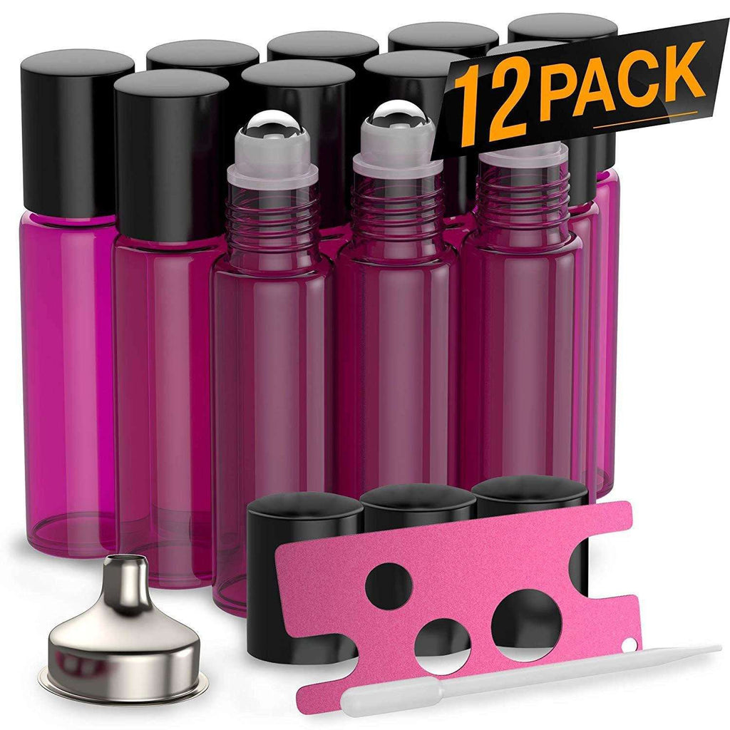 12 Pack Essential Oil Roller Bottles 
