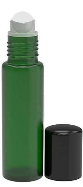 8 Pack - Essential Oil Roller Bottles [Plastic Roller] 10ml Refillable Glass Color Roll On for Fragrance Essential Oil - Plastic Roller Ball (Green) Oil BargzOils 
