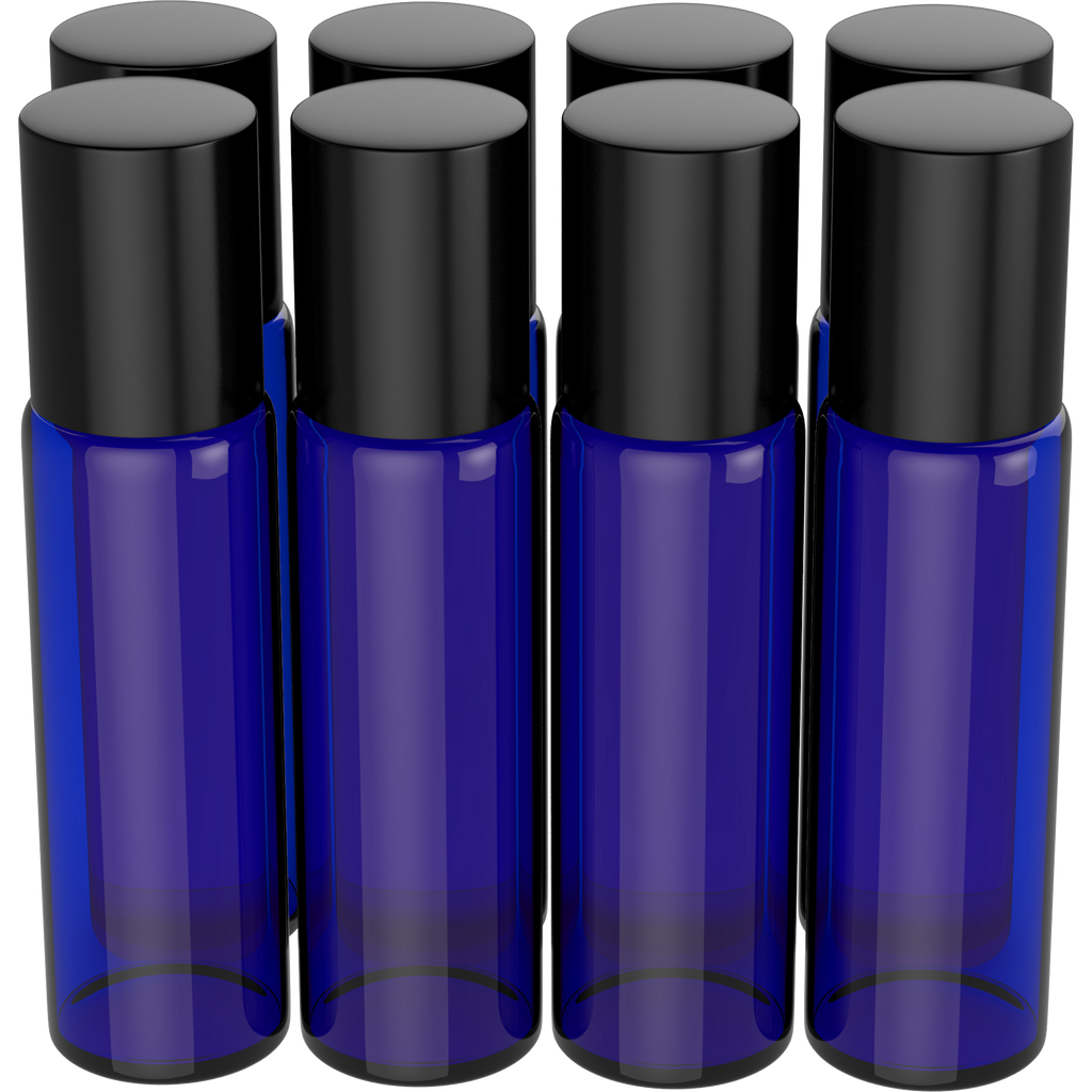Nylea 10ml Refillable Glass Bottles for Essential Oil Fragrance Perfume - 8 Pack Purple