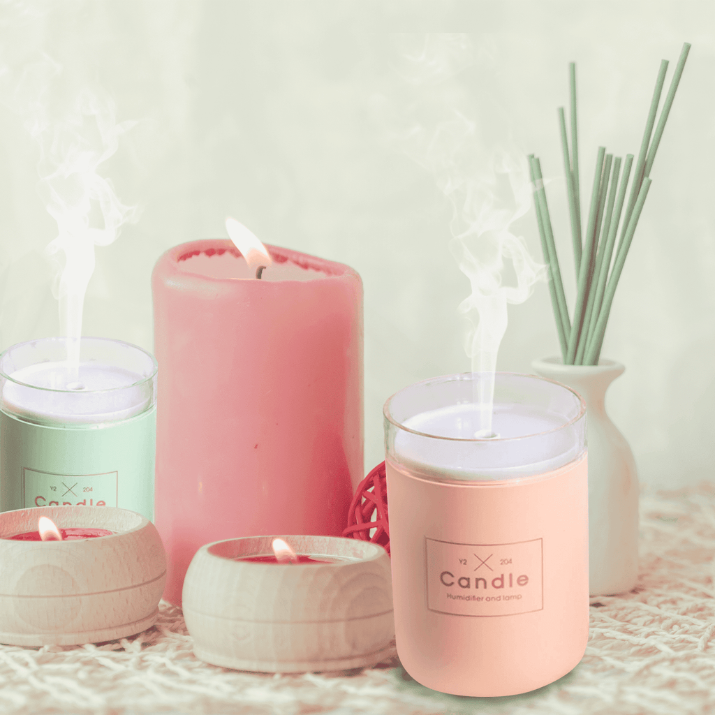 280ML Ultrasonic Air Humidifier Candle Romantic Soft Light USB Essential Oil Diffuser Car Purifier Aroma Anion Mist Maker Oil Diffuser BargzOils 
