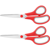 ZekPro 2 Pack Scissors 8" Heavy Duty Sharp Craft Shears for Office, Sewing Red