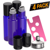 Essential Oil Roller Bottles [Blue Bottle] Oil BargzOils 4 -Pack 