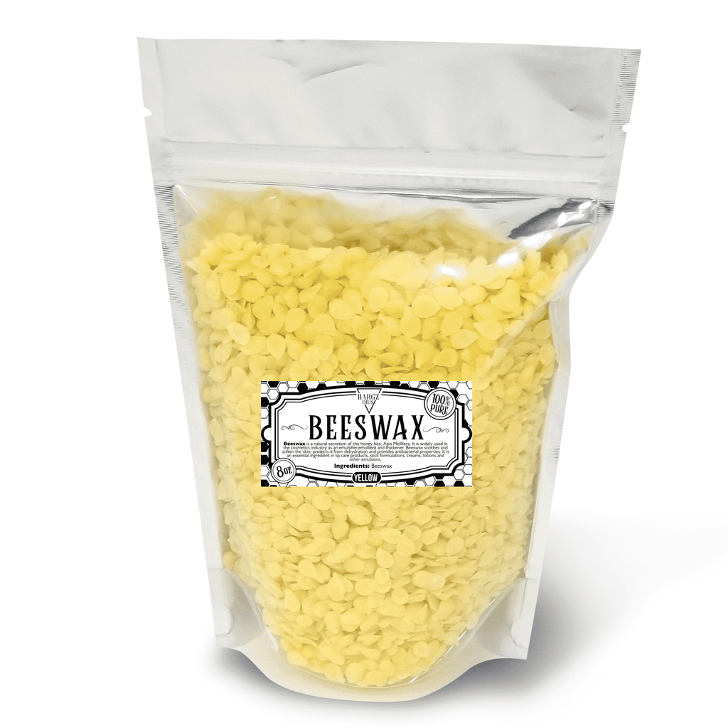 Beeswax 100% Pure Organic Pastilles Beads for Skin Care and Cosmetics - Yellow BargzOils 8 OZ 