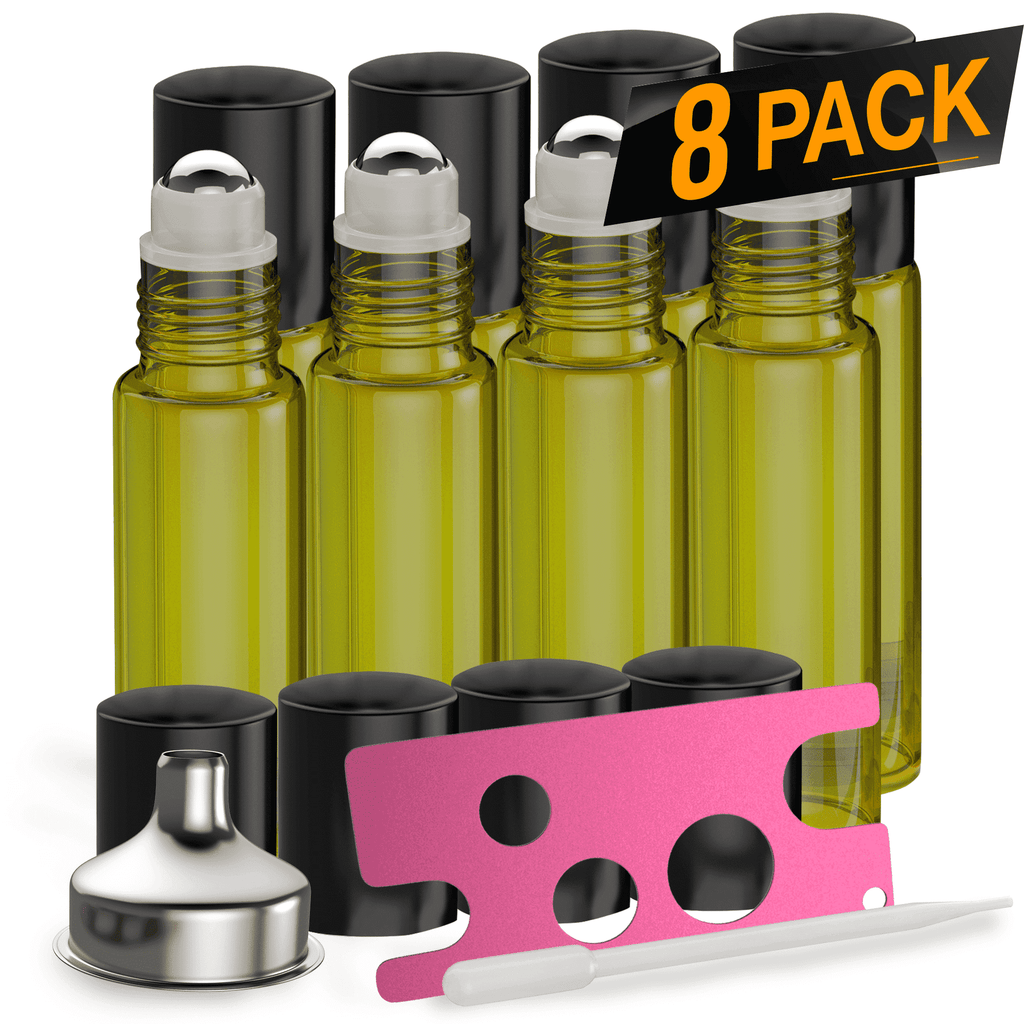 Essential Oil Roller Bottles [Yellow Bottle] Oil BargzOils 8 -Pack 